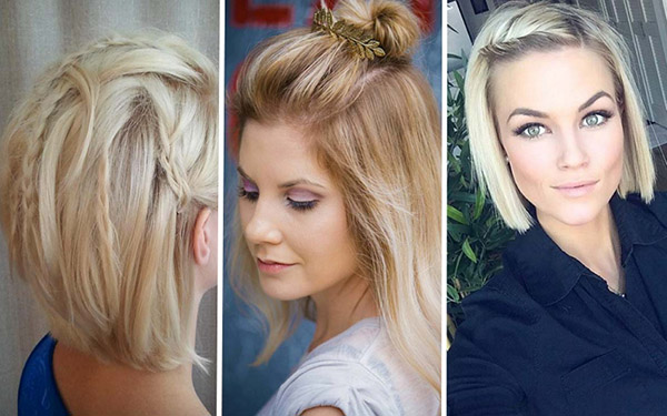 TOP-3 spektakuläre Frisuren für kurze Haare am 8. März