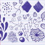 Zeichnungen auf den Feldern des Notebooks Zeichnungen auf den Feldern des Notebooks
