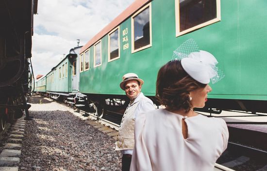 Hochzeitssession im Retro-Stil