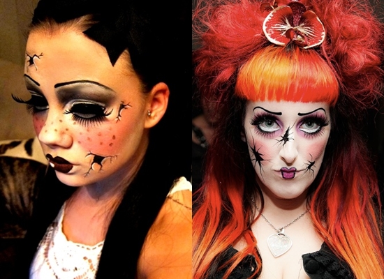 Wie man ein Gesicht an Halloween zu Hause malt, Foto