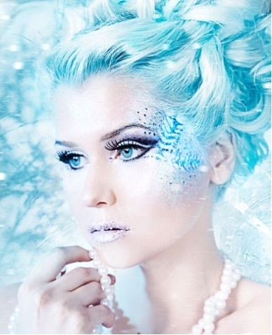 Makeup Snow Maiden am Neujahrstag: Wie zeichnet man, Foto