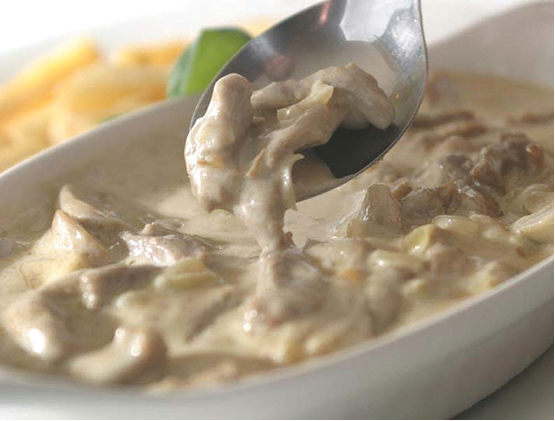Beef Stroganoff mit Senf