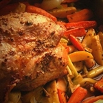 Bild von einem Rezept von einem gebackenen Schweinenacken im Ofen
