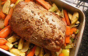 Bild von einem Rezept von einem gebackenen Schweinenacken im Ofen