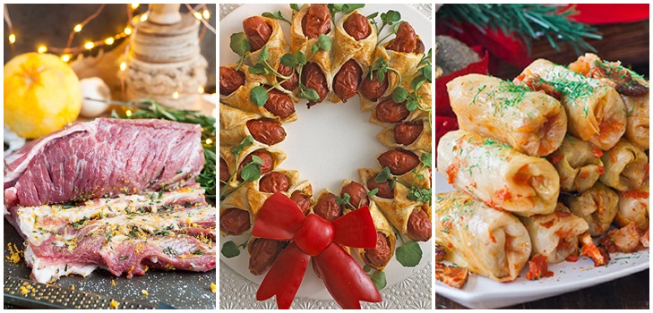 Heiß für das neue Jahr 2017 - Schritt für Schritt Rezepte mit Fotos von leckeren ersten und zweiten Gerichten