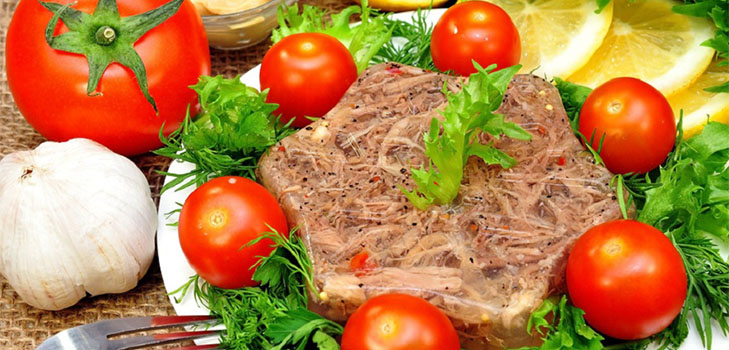 Rezepte einer Erkältung mit Fotos Schritt für Schritt gemacht - von Schweinefleisch, Stiel, Rind, Hähnchenschenkel, mit Gelatine
