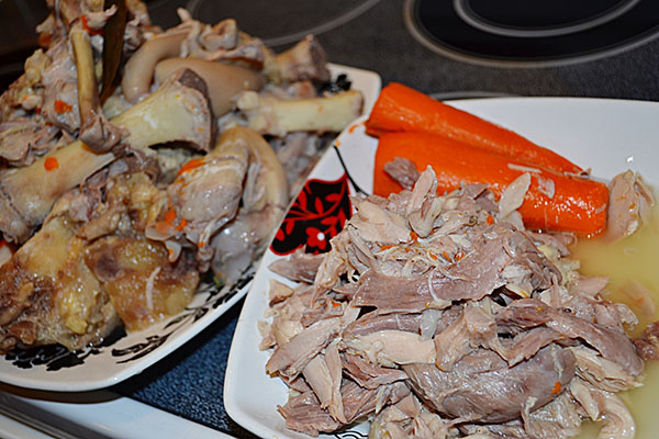 Rezepte einer Erkältung mit Fotos Schritt für Schritt gemacht - von Schweinefleisch, Stiel, Rind, Hähnchenschenkel, mit Gelatine