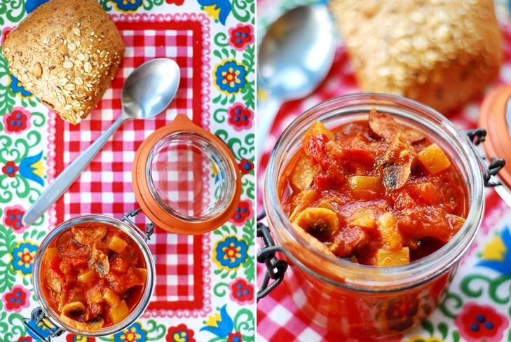 Lecho von bulgarischem Pfeffer mit Tomatenpaste für den Winter - Fotorezept
