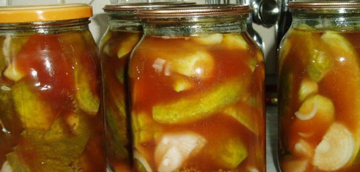 Gurken mit Ketchup für den Winter - ohne Sterilisation, in Dosen. Für den Winter scharfe und knusprige Gurken mit Ketchup-Chili ernten Gurken mit Ketchup für den Winter - ohne Sterilisation, in Dosen. Für den Winter scharfe und knusprige Gurken mit Ketchup-Chili ernten