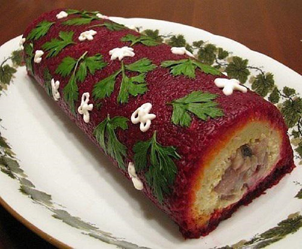 Rezept für Hering unter dem Pelzmantel für neues Jahr zu Hause - Klassiker, Rolle, mit Apfel Schritt für Schritt
