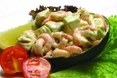 Avocadosalat mit Garnelen