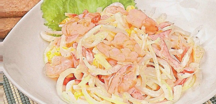 Shrimps und Tintenfischsalat