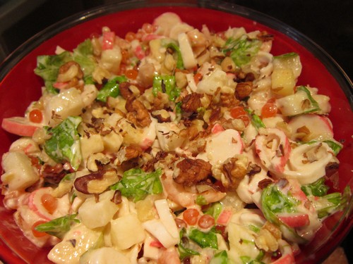 Garnelensalat mit Krabbenstäbchen