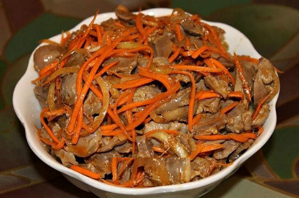 Salat aus Hühnchenmägen