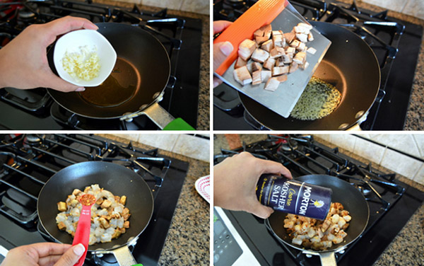 Gegrillte Champignons mit Tomaten- und Garnelenfüllung, leckeres Rezept