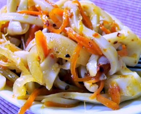 Fasten Tischdekoration - Tintenfisch Salat