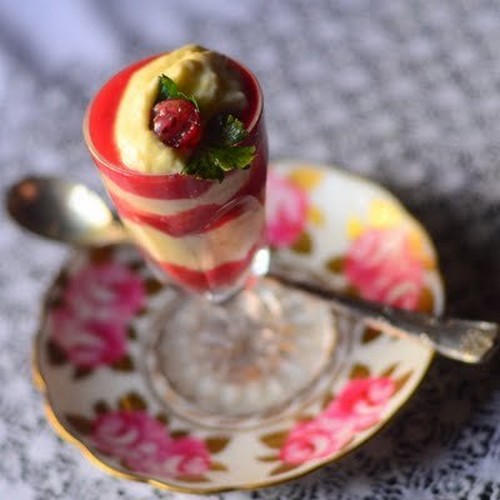 Vegetarische Desserts auf dem festlichen Tisch