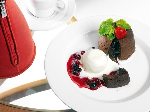 Vegetarische Desserts auf dem festlichen Tisch