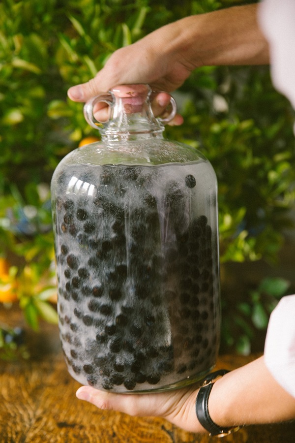Hausgemachter Wein aus Aronia