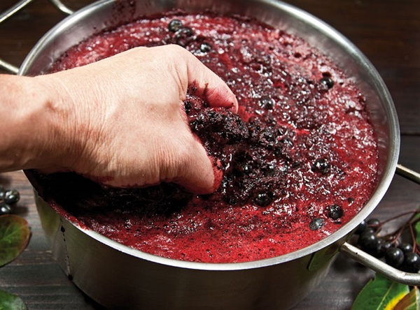 Hausgemachter Wein aus Aronia