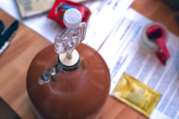 Hausgemachter Wein aus Äpfeln