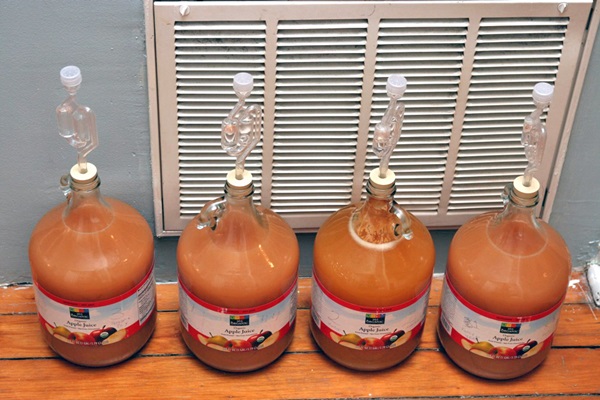 Hausgemachter Wein aus Äpfeln