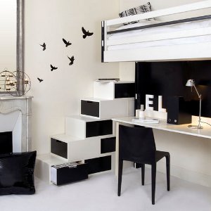 Schwarzweißes Interieur