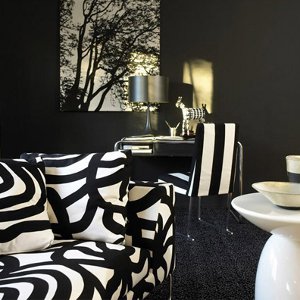 Schwarzweißes Interieur