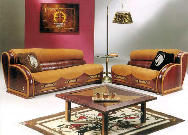Leder in einem modernen Interieur